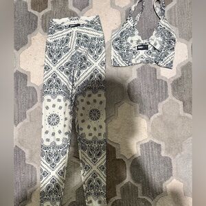 Beach Riot Black and White Paisley Leggings